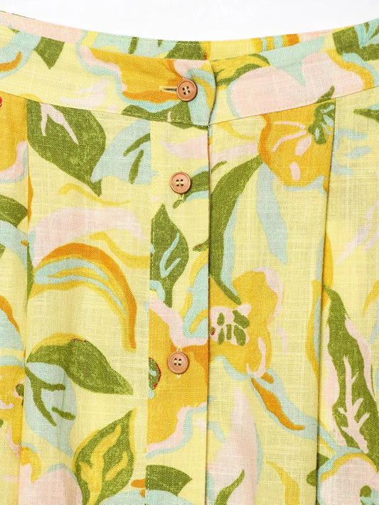 TFMLN Dames Bloemenprint Rok Tweedelige Set