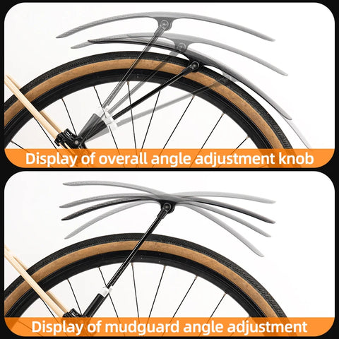 ROCKBROS Adjustable Bike Mudguard - Quick Release PP Plastic Fender for Road Cycling