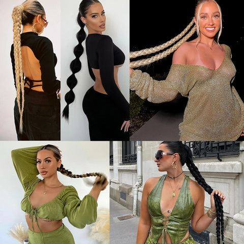 Ponytail Extensions Synthetic Boxing Braids