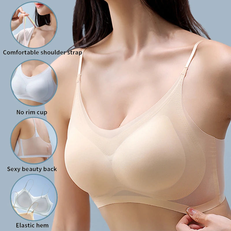 Plus Size Women's Ice Silk Seamless Bras