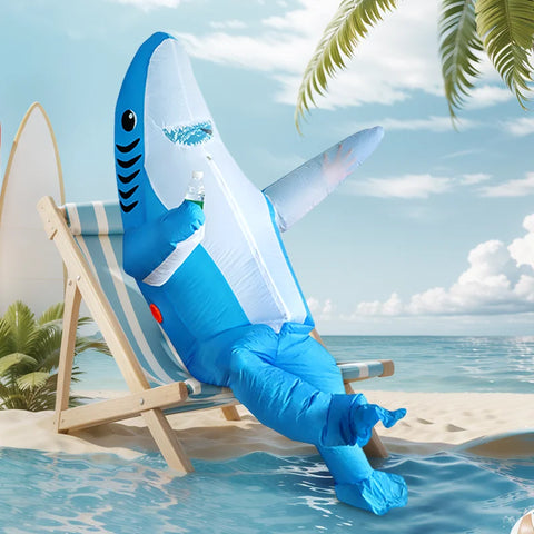 Cute Unique Standing Shark Inflatable Costume