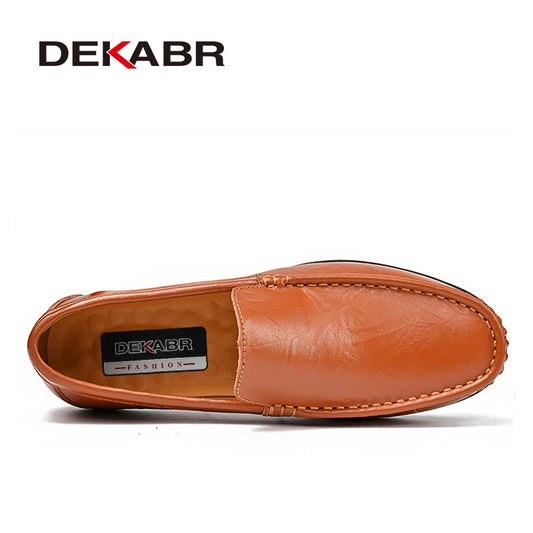 DEKABR Herren-Loafer in großer Größe – handgefertigte Slipper aus Leder 