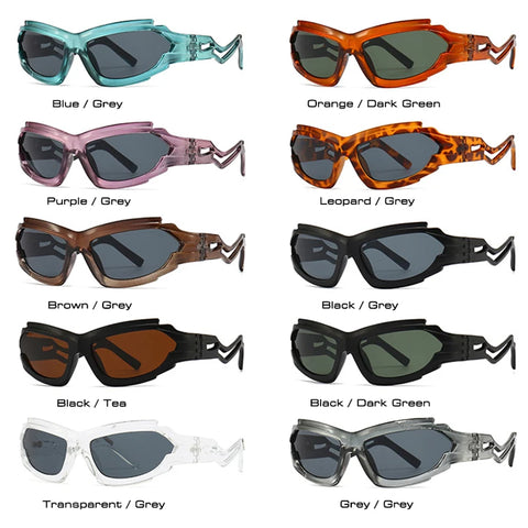 SHAUNA Irregular Cat-Eye Sunglasses – Unique Hollow-Leg UV400 Unisex Luxury Shades