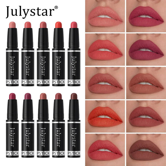 10 Color Nude Brown Matte Lipstick Pen - Waterproof Velvet Lip Tint Pencil