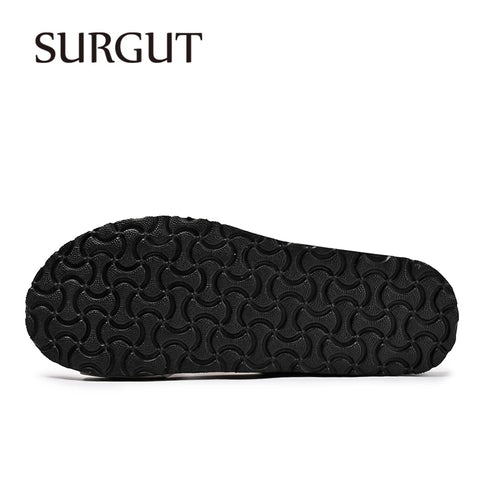 SURGUT Handgefertigte Herrensandalen aus Rindsleder – Sommer-Strandschuhe 
