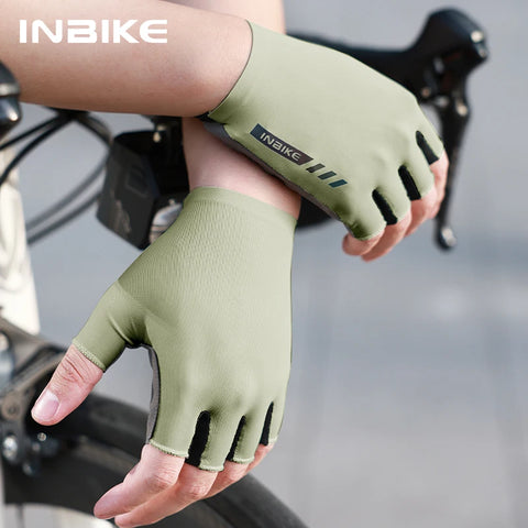 INBIKE Nieuwe fiets handschoenen met reflecterende strepen en ademend mesh voor mountainbiken en racefietsen
