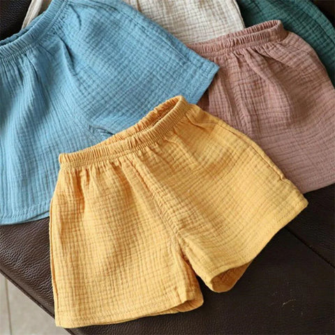 Summer Cotton Linen Shorts for Kids