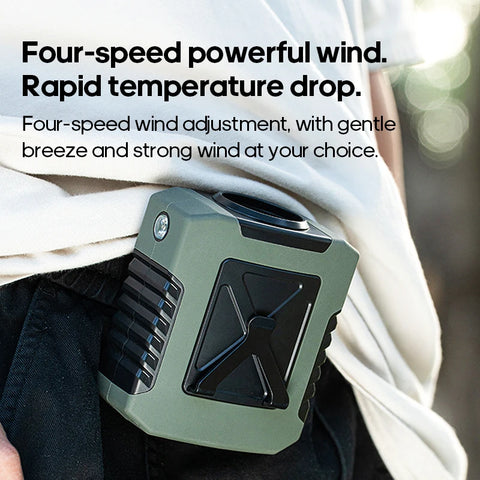 KINSCOTER Outdoor Wearable Waist Fan - 8000mAh Portable Cooling Fan with Power Bank