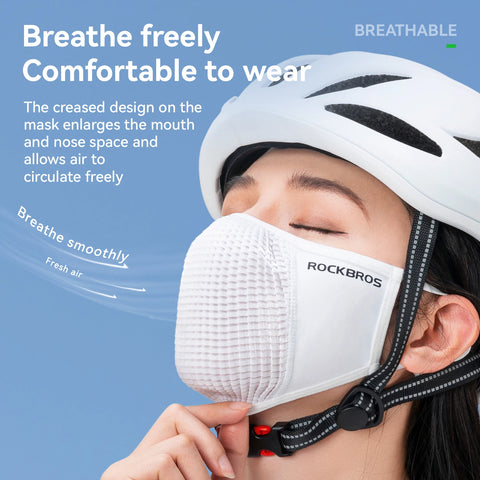 ROCKBROS Ice Silk Gezichtsmasker - Wasbaar verstelbaar fietsgezichtsmasker met UPF50+ zonbescherming