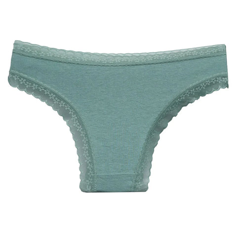 5 Pcs Women Cotton Lace Briefs - Sexy Low Waist Underwear M-XL