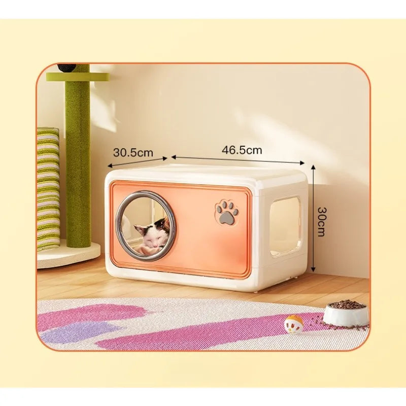 Cat House Summer Cool House for Pets - Indoor Semi-enclosed Cat Villa