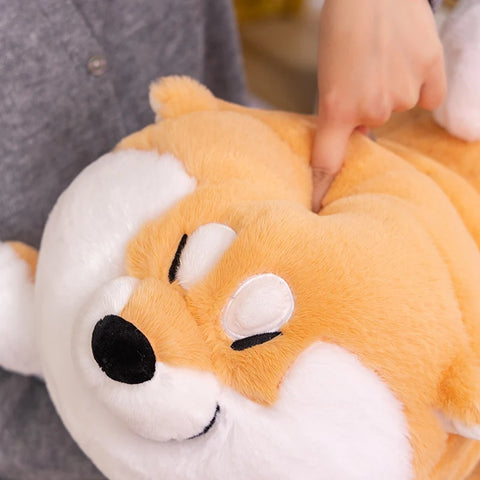 Adorable Shiba Inu Plush Toy – Lying Puppy Hug Pillow & Bed Cushion for Kids’ Gifts