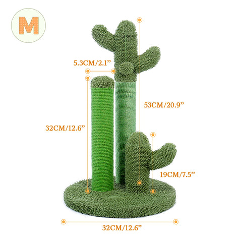 Cactus Kattenkrabpaal - Interactieve kattenkrabpaal met 3 krabpalen en bungelende bal