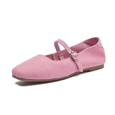 AIYUQI Mary Jane Women's Shoes - Suede Leather Ballet Flats