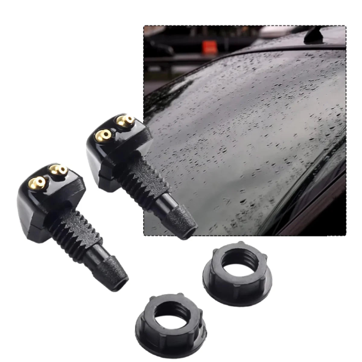 Dual Hole Windshield Wiper Nozzles - 2pcs