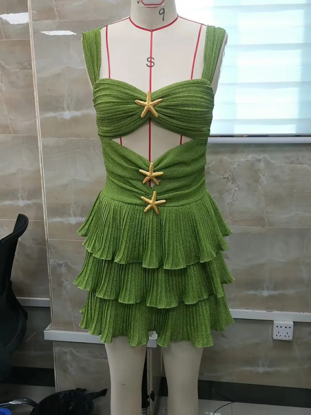 Hirigin Women Sequin Starfish Mini Dress
