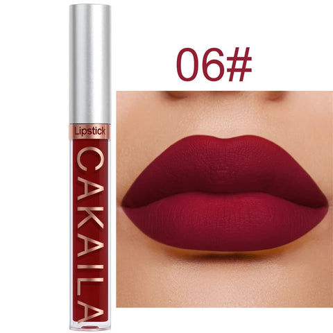 Dark Red Matte Lip Gloss - 18 Color Velvet Lip Glaze, Long-Lasting & Waterproof Liquid Lipstick for Women