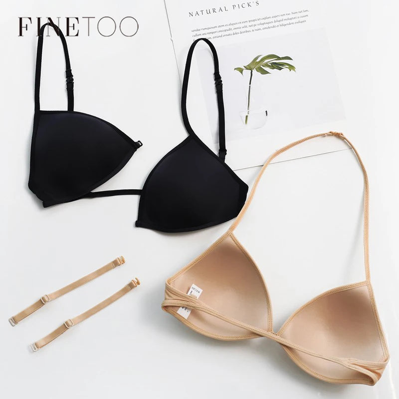 FINETOO Sexy Thin Seamless Triangle Cup Bra