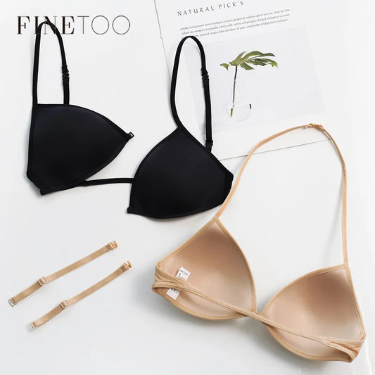 FINETOO Sexy Thin Seamless Triangle Cup Bra