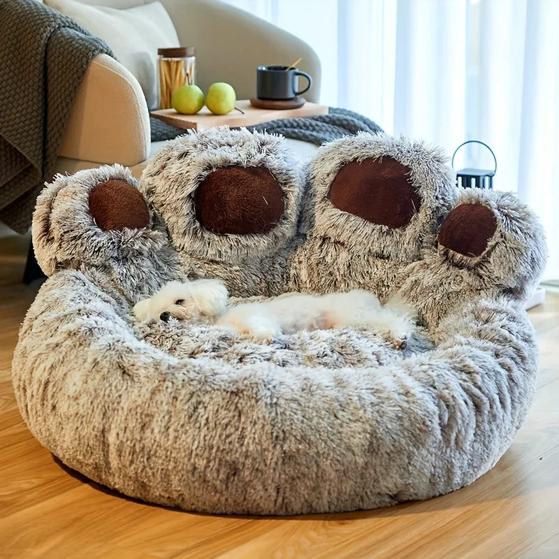 Cute Bear Paw Shape Pet Sofa - Cozy and Comfortable Dog Bed for All Sizes