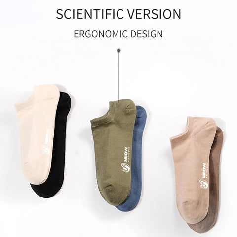 MiiOW 5 Pairs Pure Cotton Men Socks