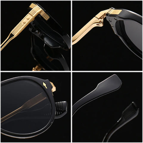 SHAUNA Retro pilotenzonnebril met dubbele brug - UV400 unisex luxe zonnebril met klinknagels