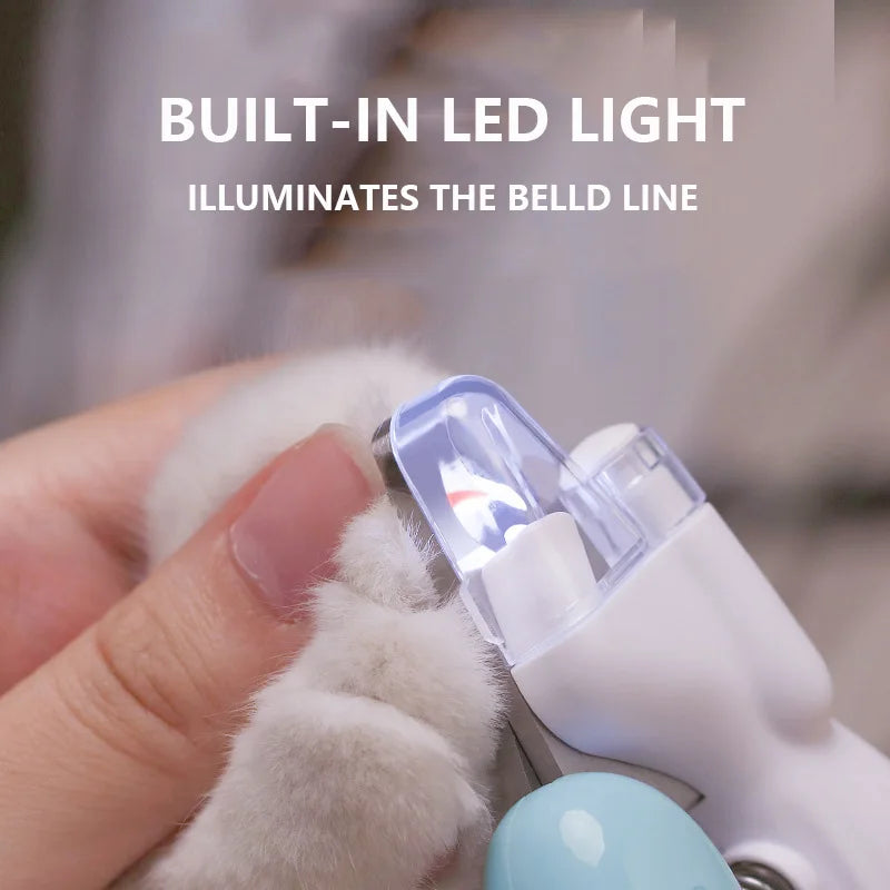 Professional Pet Nail Clippers with LED Light - Ideal for Dogs, Cats, and Small Animals