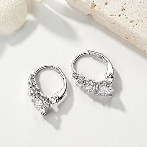IOGOU Luxury Moissanite Hoop Earrings – 1.86CT 925 Sterling Silver Vintage Style