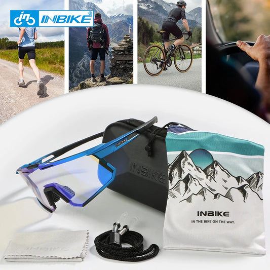 INBIKE Fotochromatische Fietszonnebril voor Heren - Professionele Racefietsbril
