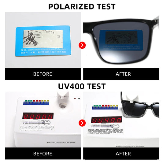 Klassieke zwarte vierkante gepolariseerde zonnebril - blauwe spiegel UV400 unisex anti-reflectie zonnebril