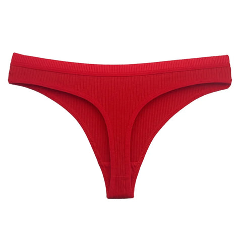 5 PCS/Set Women Cotton Thongs Panties - Sexy Low Waist G-String Ladies Brazilian Lingerie