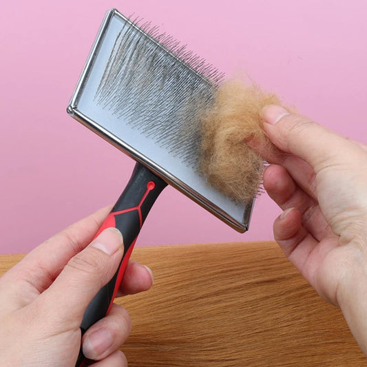 Large Dog Grooming Tool – Pet Hair Removal Needle Comb with Anti-Slip Handle