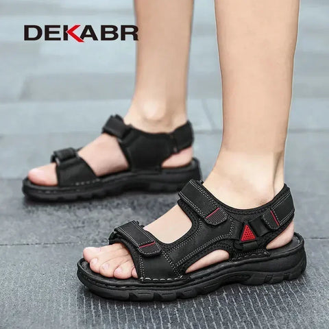DEKABR Größe 48 Herren Sandalen aus echtem Leder 