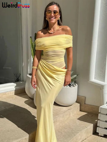 Weird Puss Gerimpelde Onregelmatige Jurk - Elegante Bodycon Outfit voor Dames
