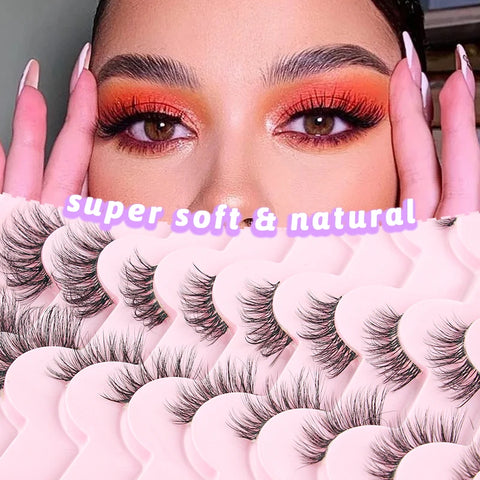 Half Eyelashes - Natural Faux Mink Cat Eye Lashes