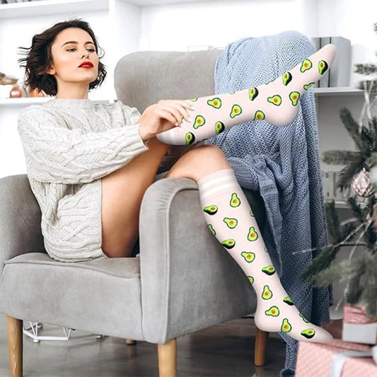 6 Pairs of Floral Pattern Compression Stockings for Men & Women - Ideal for Edema and Varicose Veins