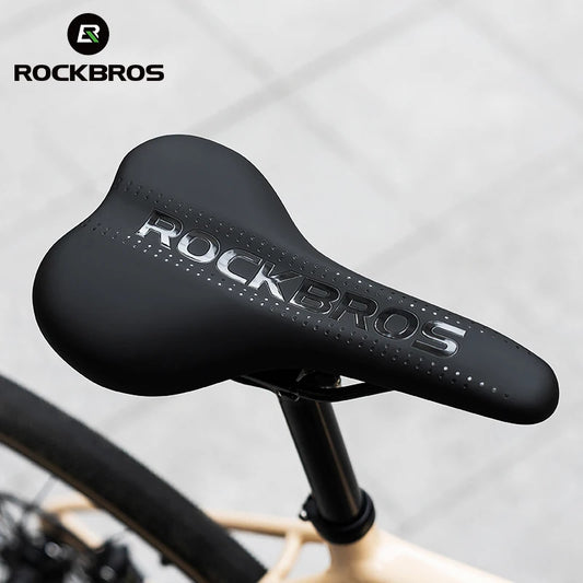 ROCKBROS Comfortable Cycling Saddle – Shock Absorption & Wear-Resistant PU Leather Cushion