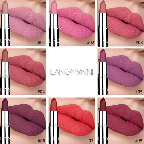 Langmani Silver Tube Matte Lipstick - 8 Colors