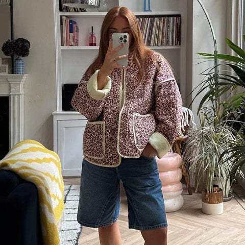 TARUXY Bloemenprint Jassen Voor Dames - Modieuze Slanke Jas met Zakken