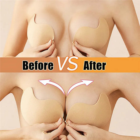 2 paar onzichtbare strapless plakbeha's met push-up bh's