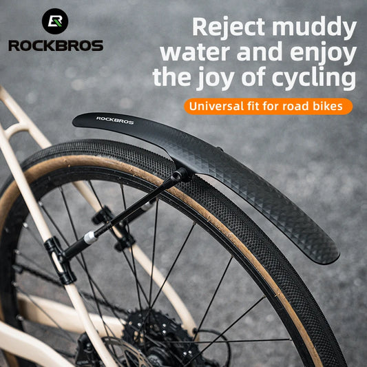 ROCKBROS Adjustable Bike Mudguard - Quick Release PP Plastic Fender for Road Cycling