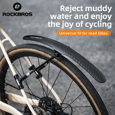 ROCKBROS Adjustable Bike Mudguard - Quick Release PP Plastic Fender for Road Cycling
