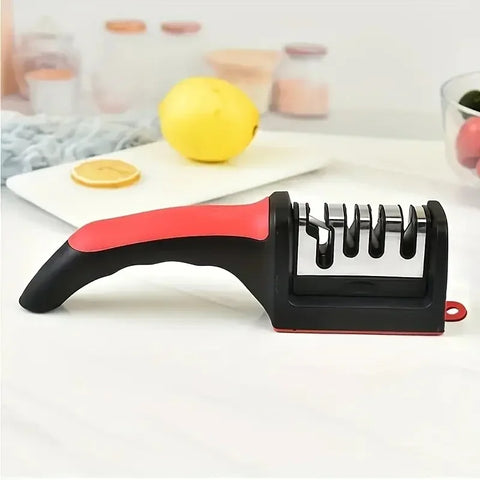 3-Segment Knife Sharpener - Stainless Steel Three-Purpose Sharpening Tool for Kitchen Knives