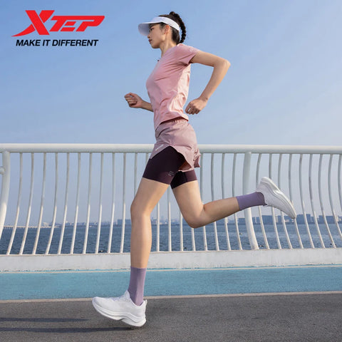 Xtep Women's Running Shoes - Comfortable Lightweight Sports Shoes with Breathable Mesh and Cushioning