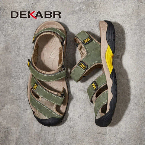 DEKABR Herren-Sommersandalen aus echtem Leder 