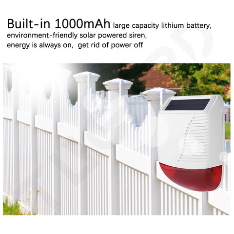 TAIBOAN 433MHz Wireless Solar Strobe Siren
