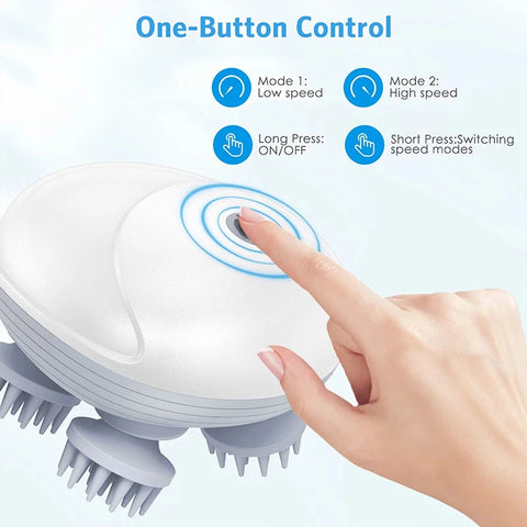 Deep Scalp Massager - Electric Massage Tool for Head and Pets, Washable & Portable