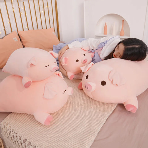 Squish Pig Pluche Kussen - 40/50/60/80cm Zacht Liggend Varken Knuffeldier voor Kindercomfort &amp; Cadeaus