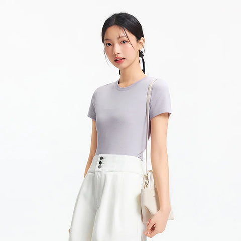 Semir dames cropped geborduurd T-shirt