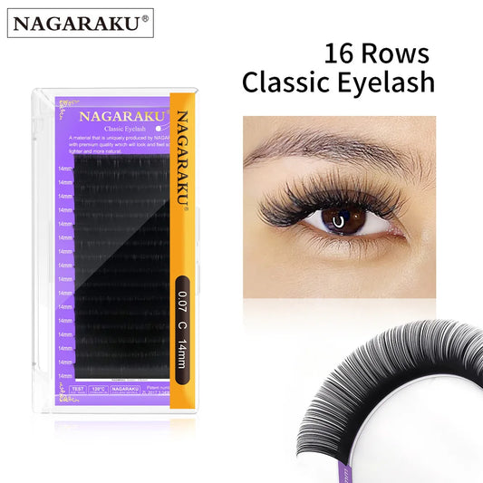 NAGARAKU Premium Faux Mink Individual Eyelash Extension Supplies - Natural Soft Classical Eyelashes